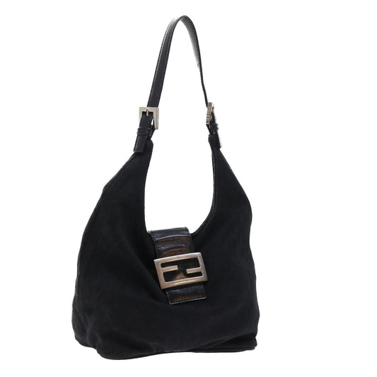 Luxury FendiMamma Baguette Shoulder Bag Nylon Blackyk8798