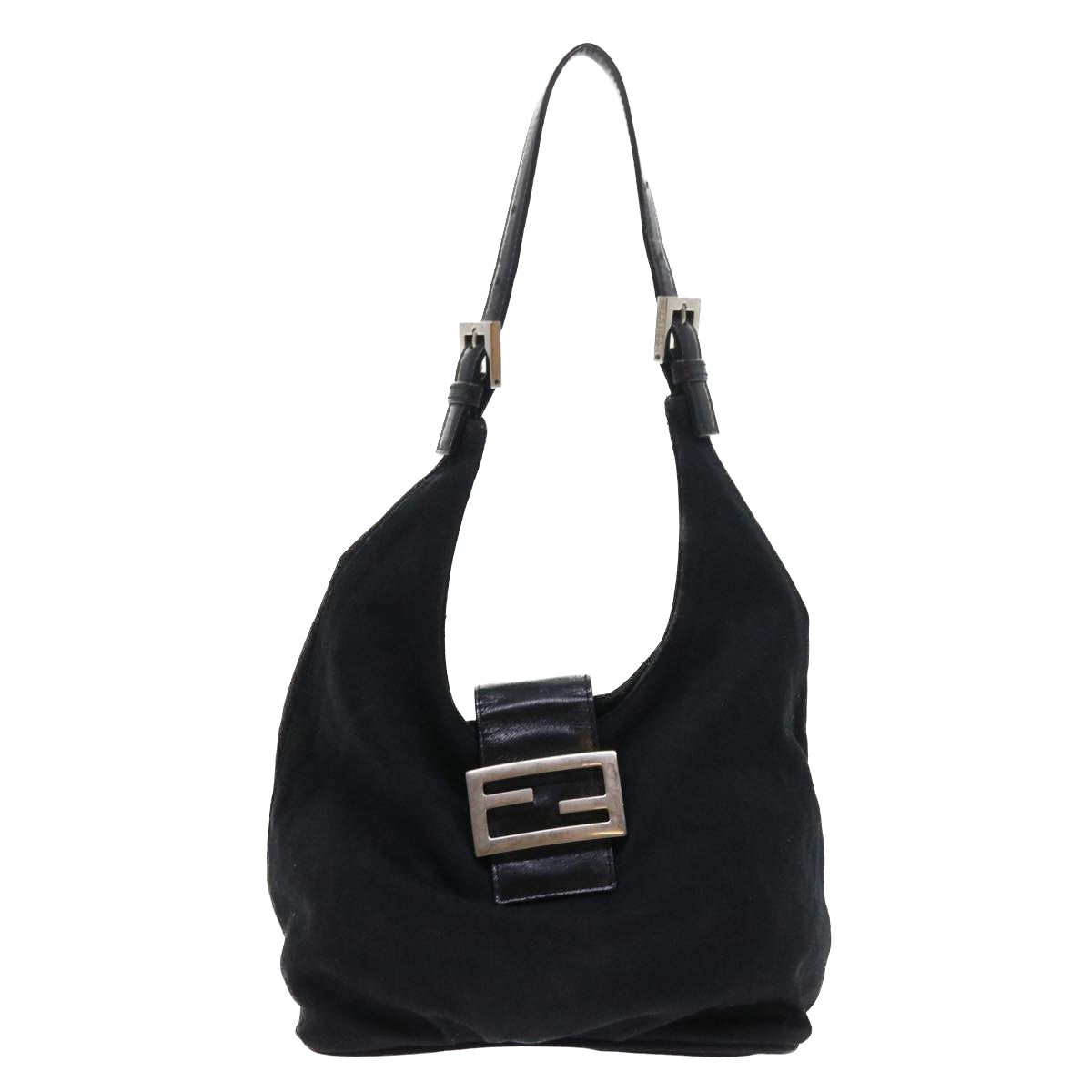 Luxury FendiMamma Baguette Shoulder Bag Nylon Blackyk8798
