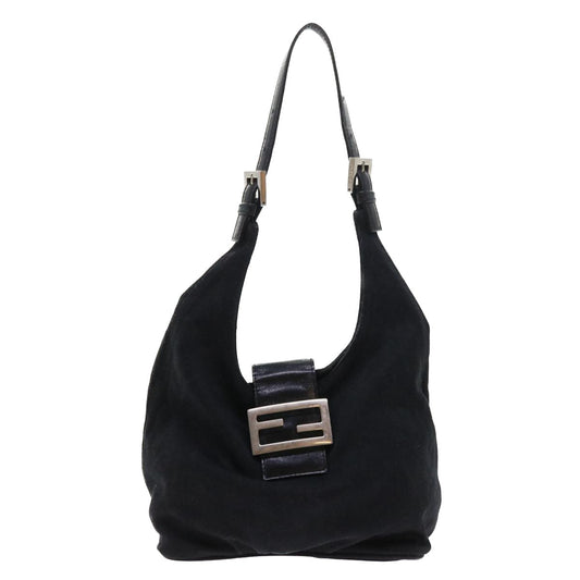 Luxury FendiMamma Baguette Shoulder Bag Nylon Blackyk8798