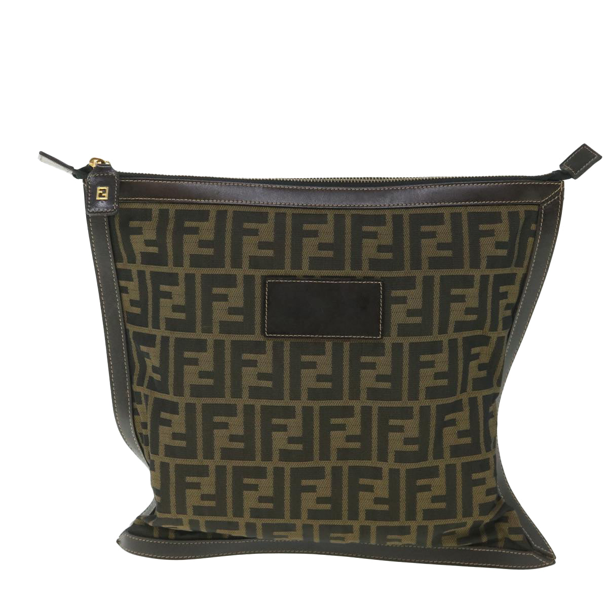 Luxury FendiZucca Canvas Clutch Bag Black Brownyk9025
