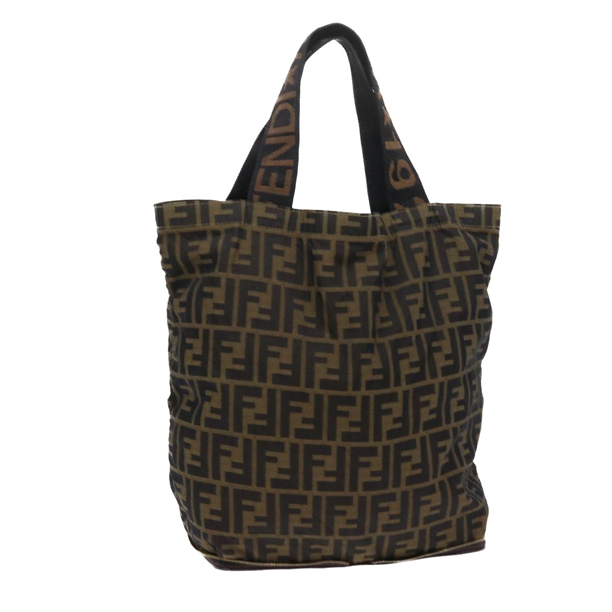 Luxury FendiZucca Canvas Tote Bag Black Brownyk9026