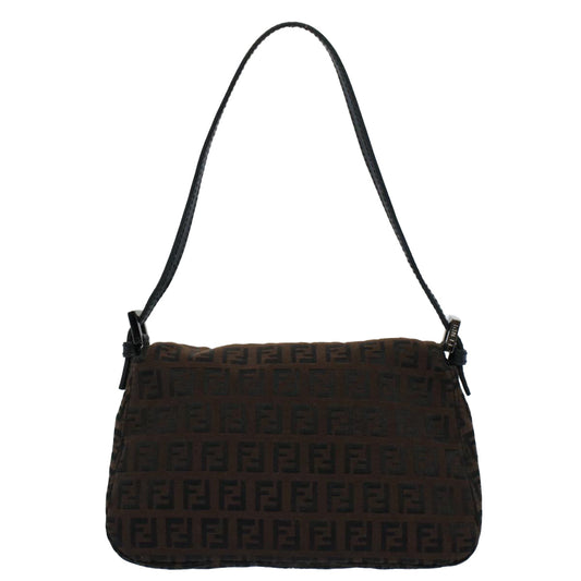 Luxury FendiZucchino Canvas Mini Mamma Baguette Shoulder Bag Brownyk9034