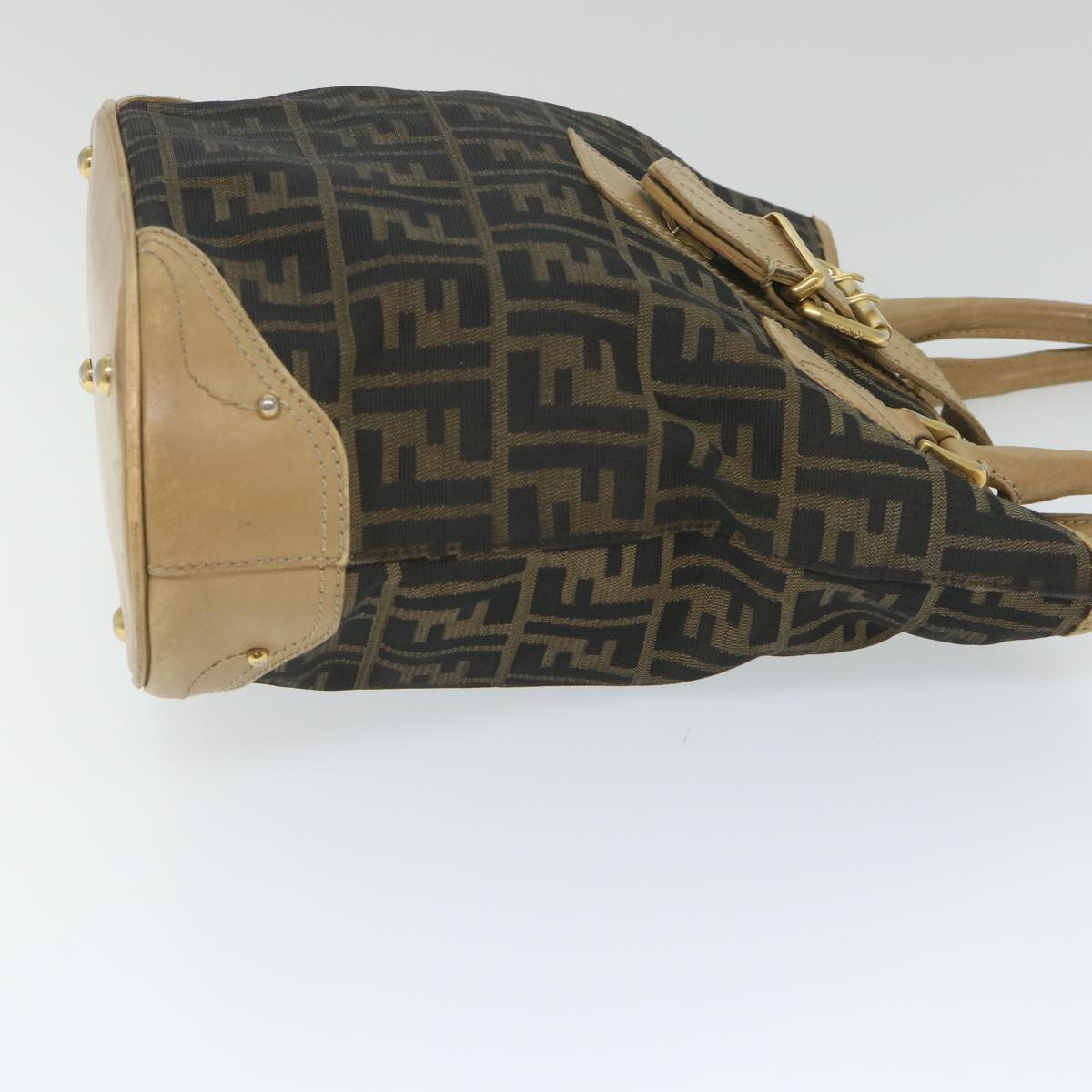 Luxury FendiZucca Canvas Tote Bag Black Brownyk9074