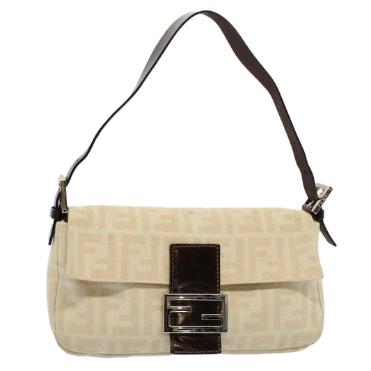 Luxury FendiZucca Canvas Mamma Baguette Shoulder Bag Beige 3505 26424 008yk9079