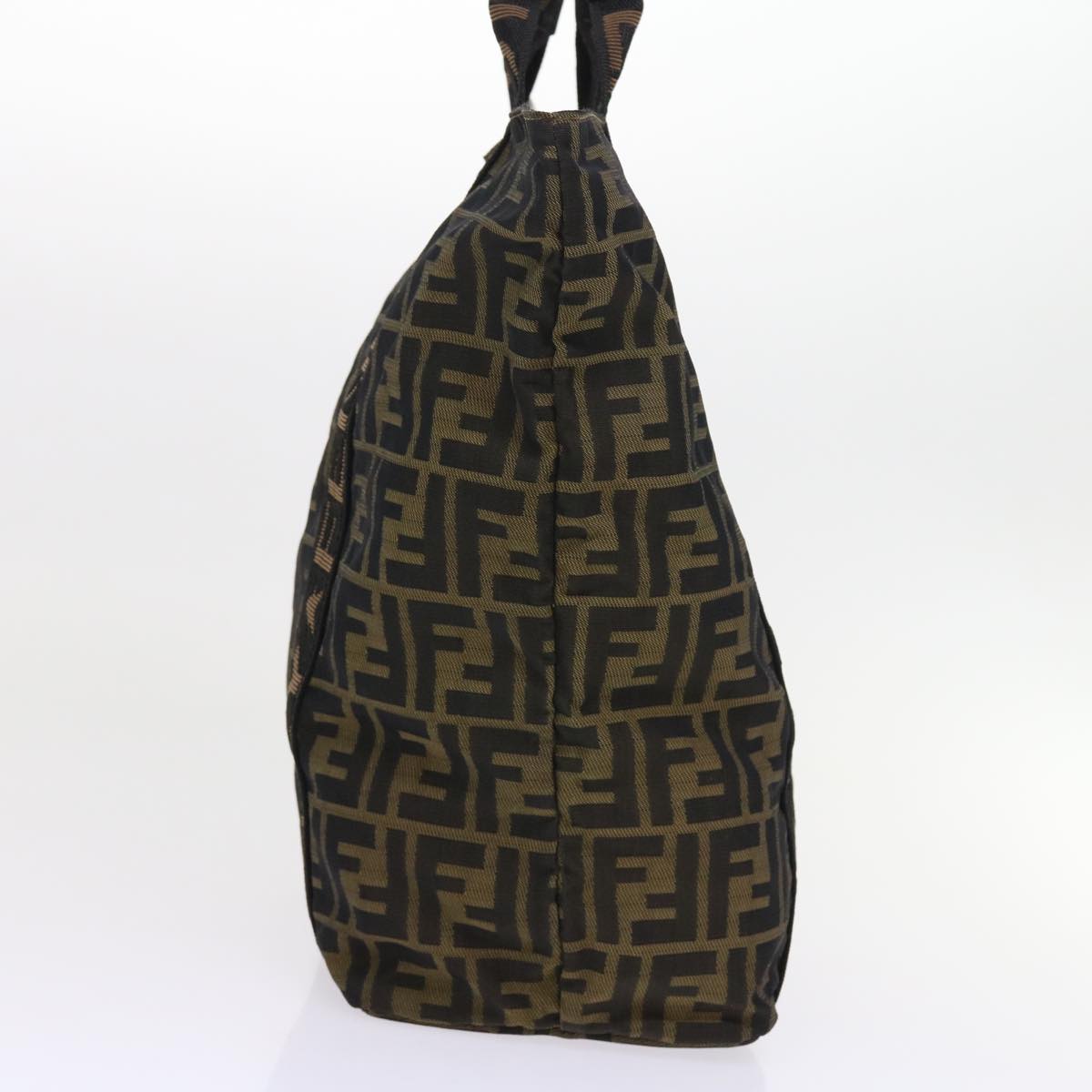 Luxury FendiZucca Canvas Hand Bag Black Brownyk9170