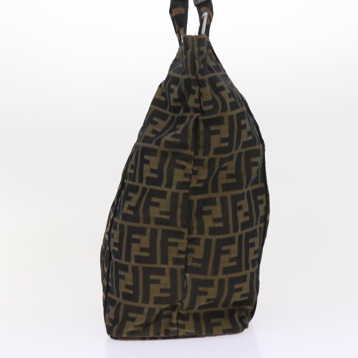 Luxury FendiZucca Canvas Hand Bag Black Brownyk9170