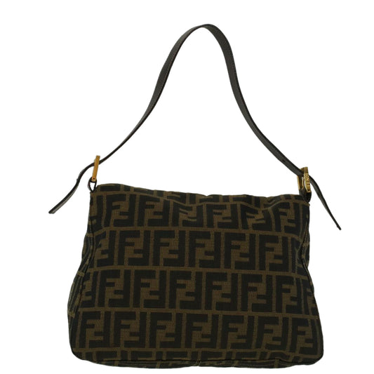 Luxury FendiZucca Canvas Mamma Baguette Shoulder Bag Brownyk9181