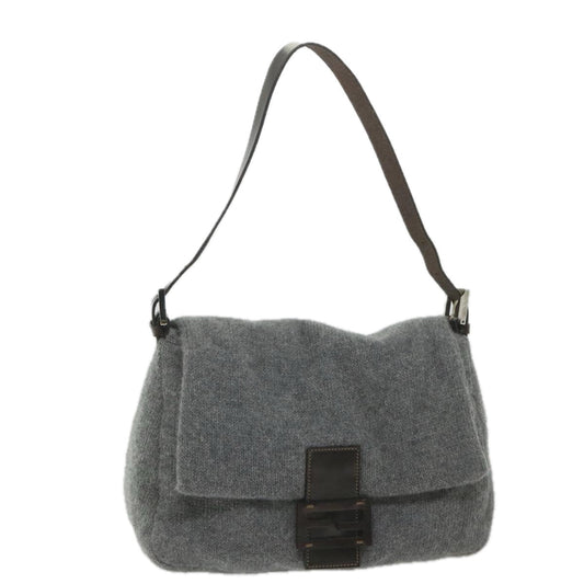 Luxury FendiMamma Baguette Shoulder Bag Wool Gray 2354 26325 099yk9247