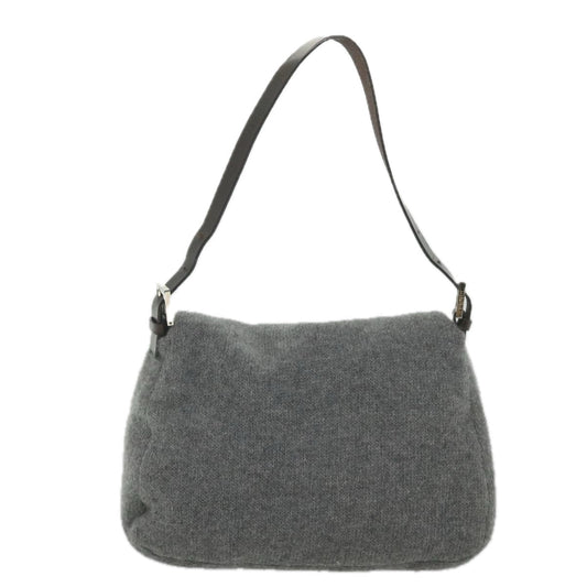 Luxury FendiMamma Baguette Shoulder Bag Wool Gray 2354 26325 099yk9247