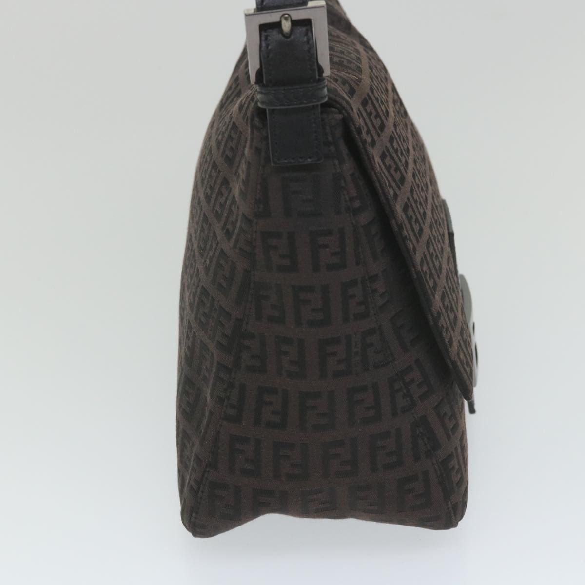 Luxury FendiZucchino Canvas Mamma Baguette Shoulder Bag Blackyk9359