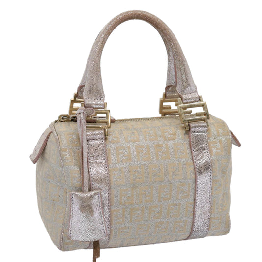 Luxury FendiZucchino Canvas Hand Bag Silveryk9629