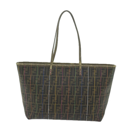 Luxury FendiZucca Canvas Tote Bag Brown Blackyk9679