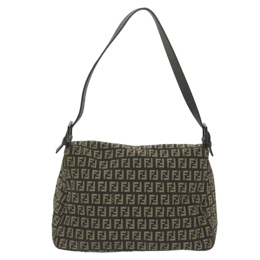 Luxury FendiZucchino Canvas Mamma Baguette Shoulder Bag Brownyk9694