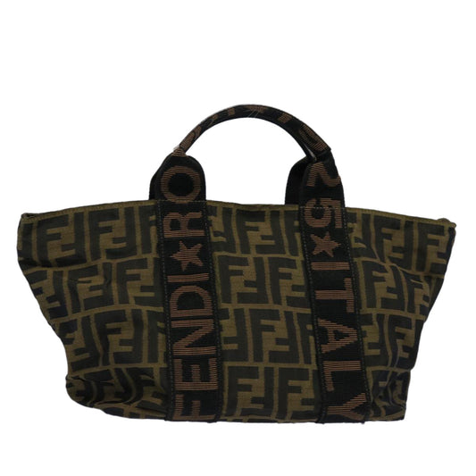 Luxury FendiZucca Canvas Hand Bag Brownyk9822
