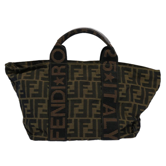 Luxury FendiZucca Canvas Hand Bag Brownyk9822