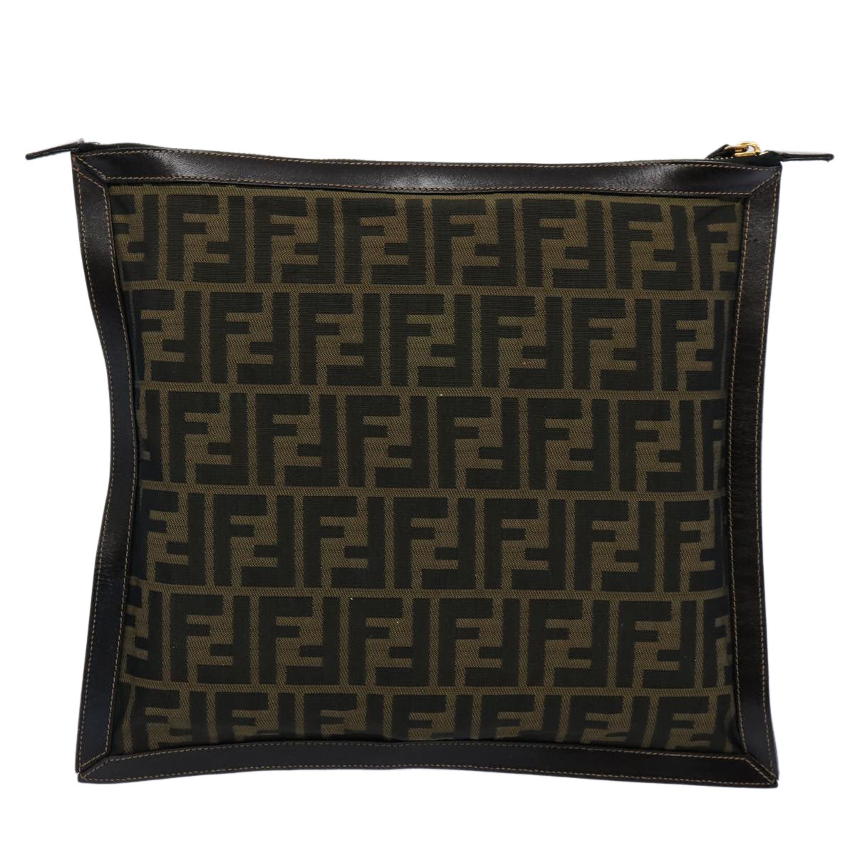 Luxury FendiZucca Canvas Clutch Bag Brownyk9827