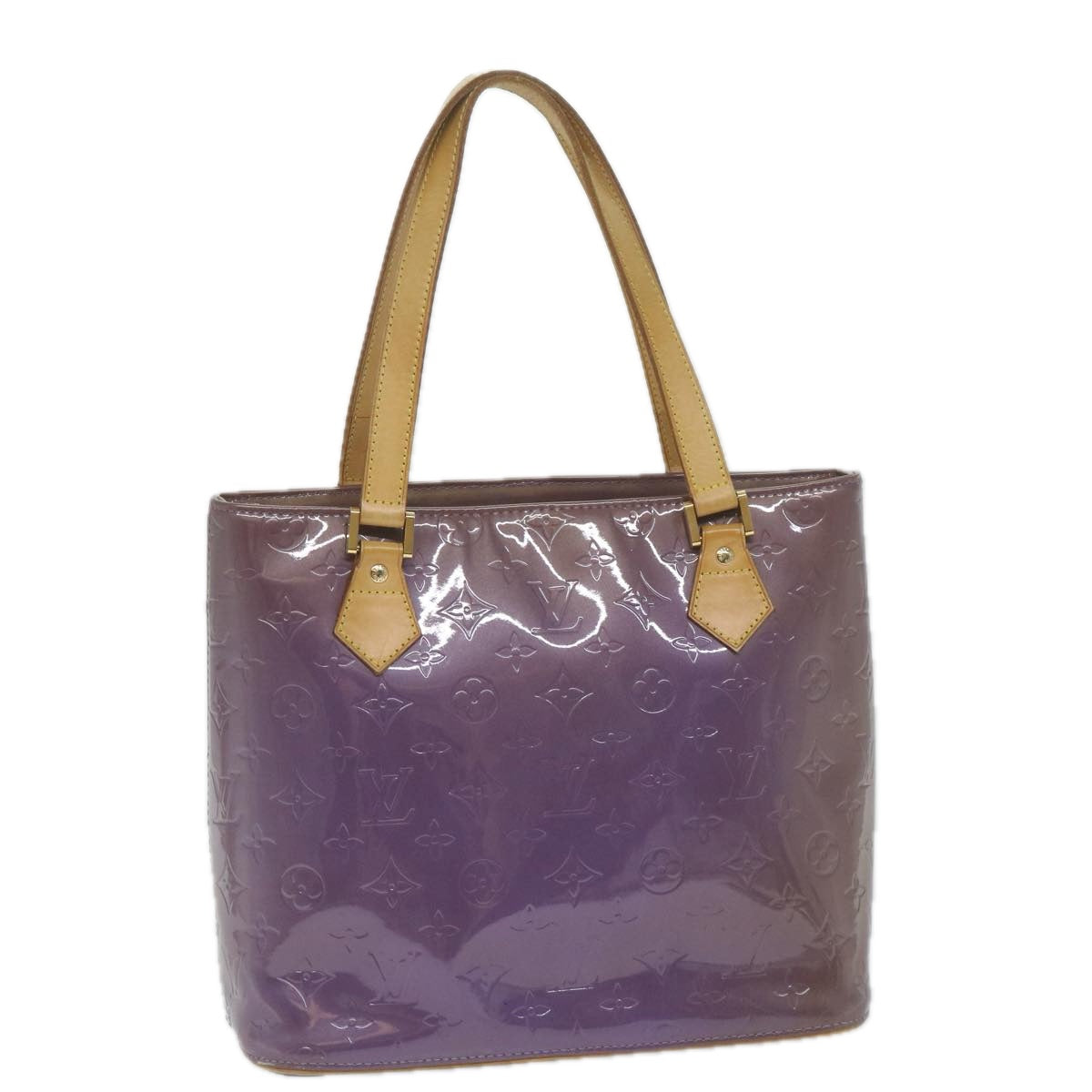 LOUIS VUITTON Monogram Vernis Houston Hand Bag Purple Viole M91093 yk9867