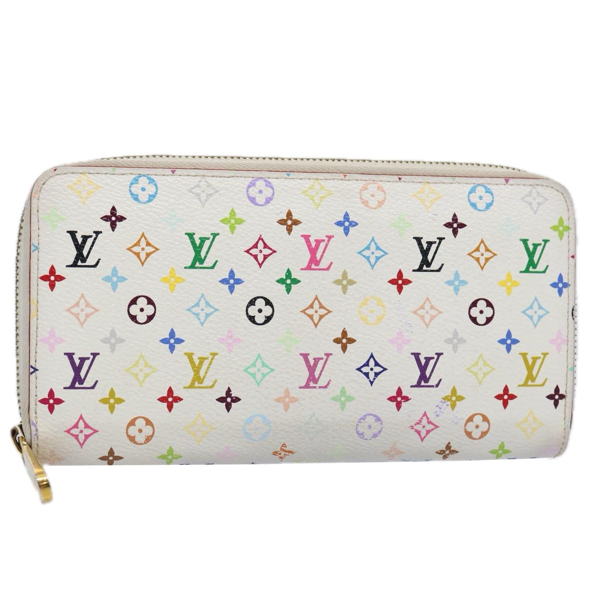 LOUIS VUITTON Monogram Multicolor Zippy Wallet White M60241 LV yk9942