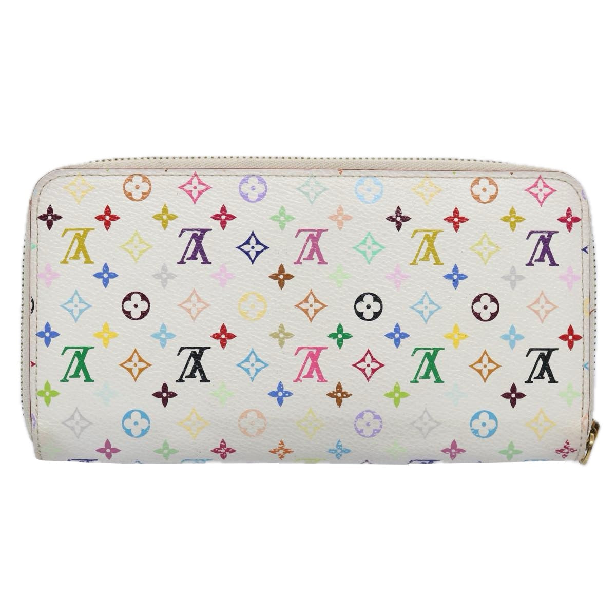 LOUIS VUITTON Monogram Multicolor Zippy Wallet White M60241 LV yk9942